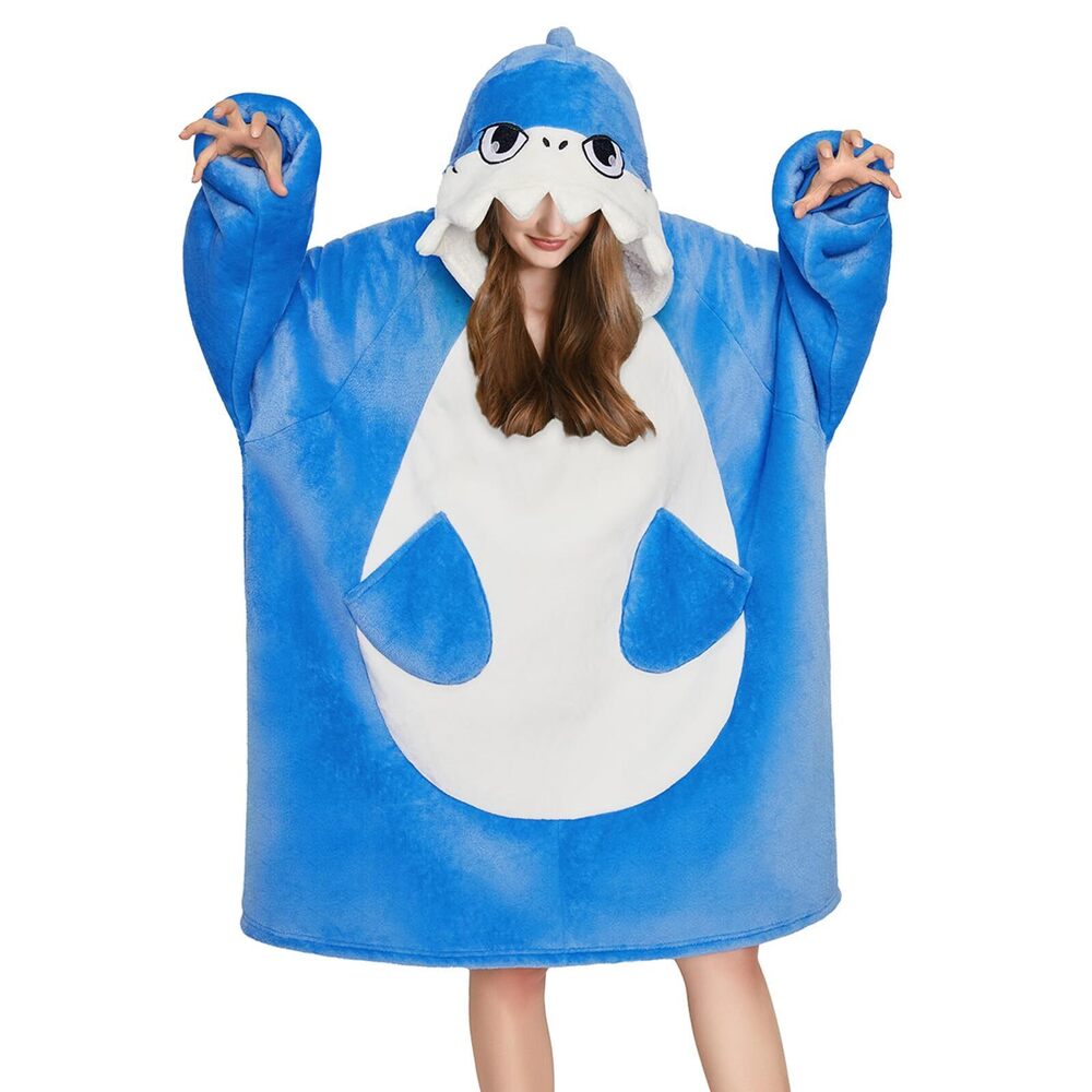 6290 Shark Wearable Blanket Hoodie for Adults - Oversized Animal Hooded